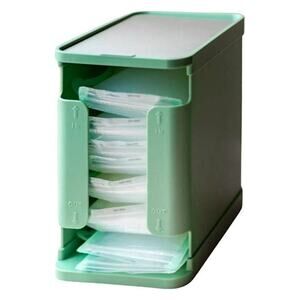 Dew & Dawn Breast Milk Freezer Storage Organizer with Green Metal Tray